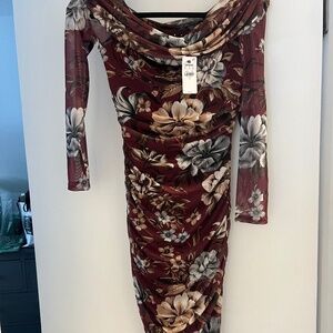 Maroon floral dress